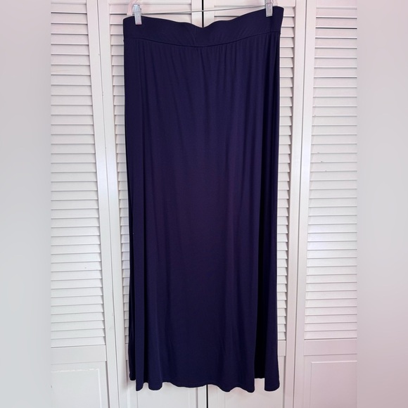 BODEN Jersey Pull On Navy Maxi Skirt Lagenlook Boho Size 16 Long - Picture 4 of 6